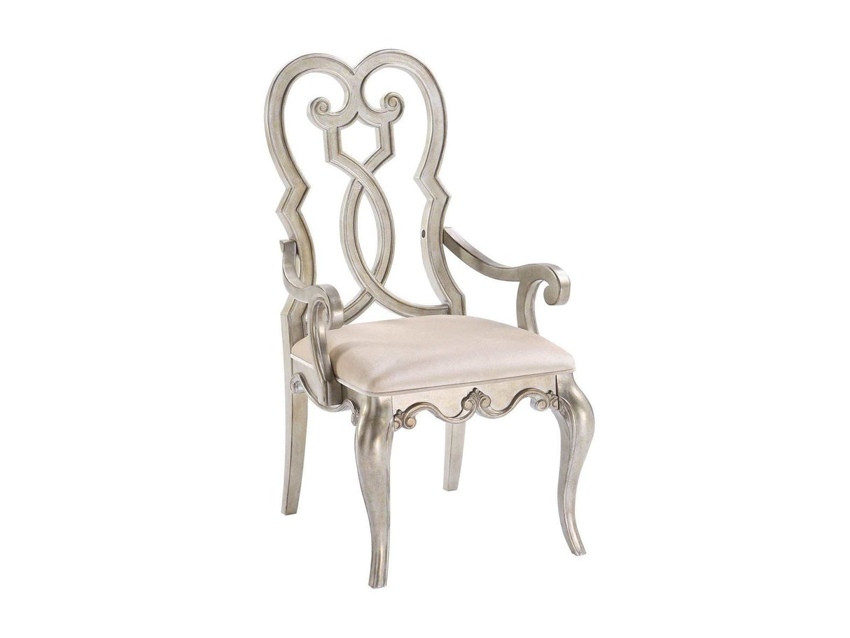 Esteban Ivory Velvet & Antique Champagne Dining Chair (Set of 2) - Ornate Home