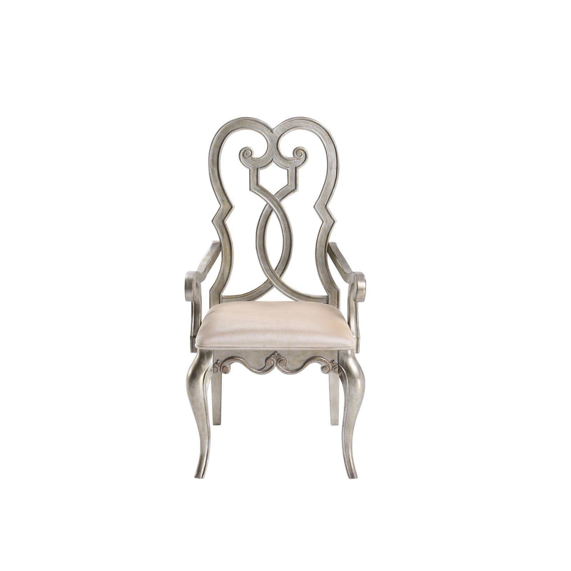 Esteban Ivory Velvet & Antique Champagne Dining Chair (Set of 2) - Ornate Home