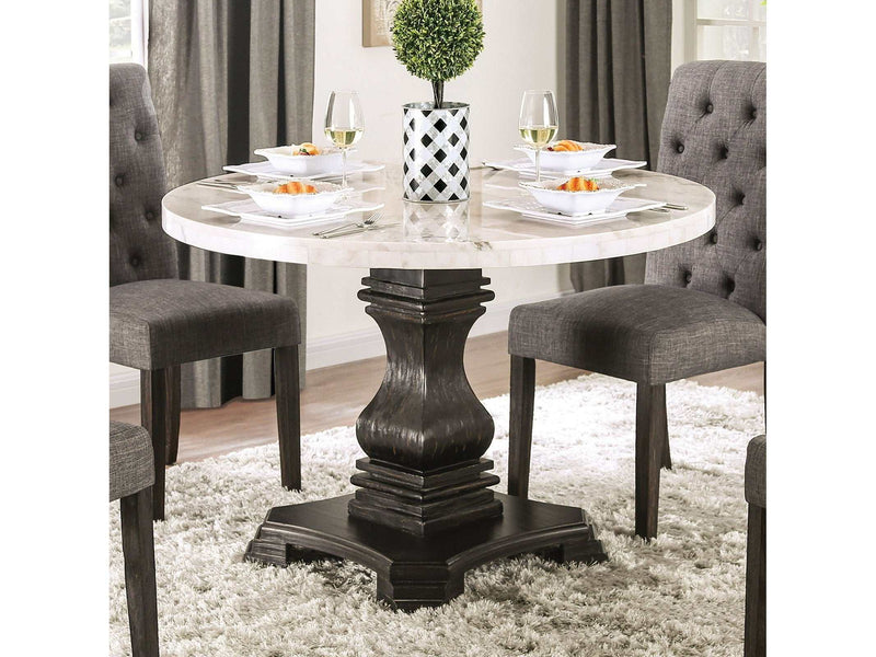 Elfredo White & Antique Black Dining Table