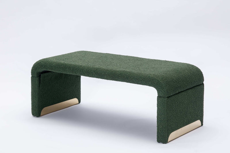 Angel Multi-Functional Green Bench With Gold Metal Legs