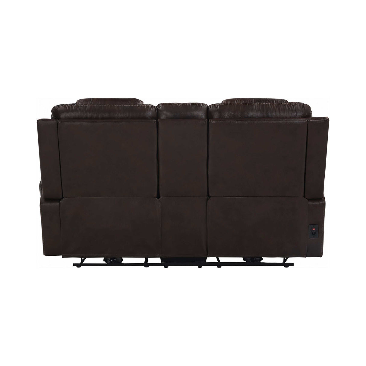 North Dark Brown Power^2 Loveseat w/ Console - Ornate Home