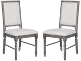 Leventis Cream Linen & Weathered Gray Side Chair (Set of 2) - Ornate Home