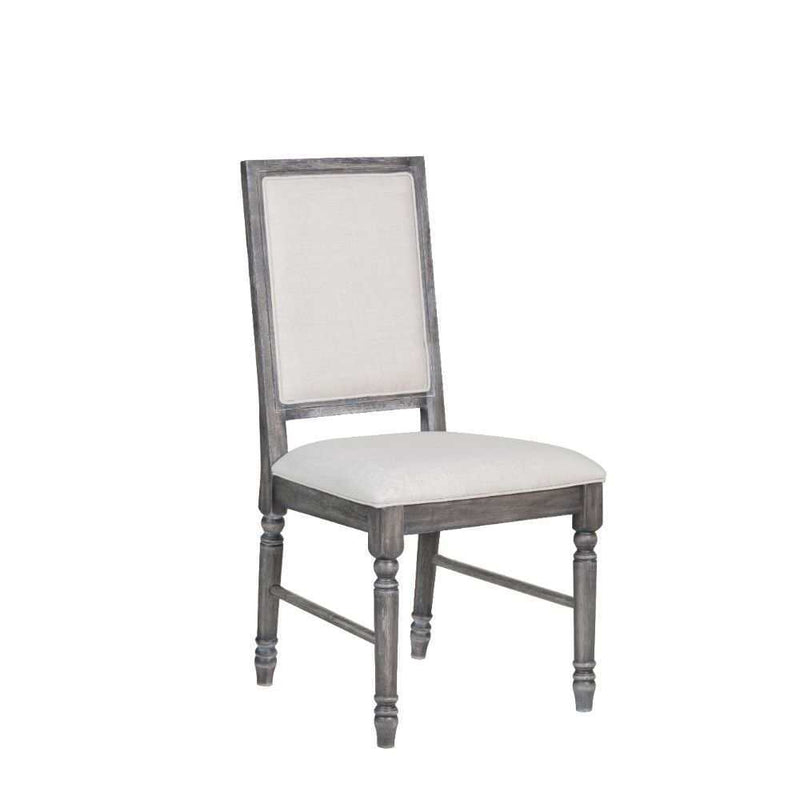 Leventis - Cream Linen & Weathered Gray - Side Chair (Set of 2) - Ornate Home