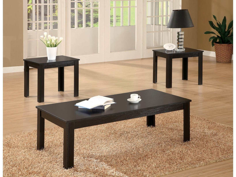 Madison Black 3pc Coffee Table Set - Ornate Home