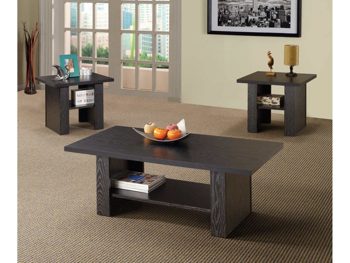 Chenay Black Oak 3pc Table Set - Ornate Home