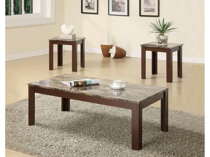Rafi Brown 3pc Coffee Table Set - Ornate Home