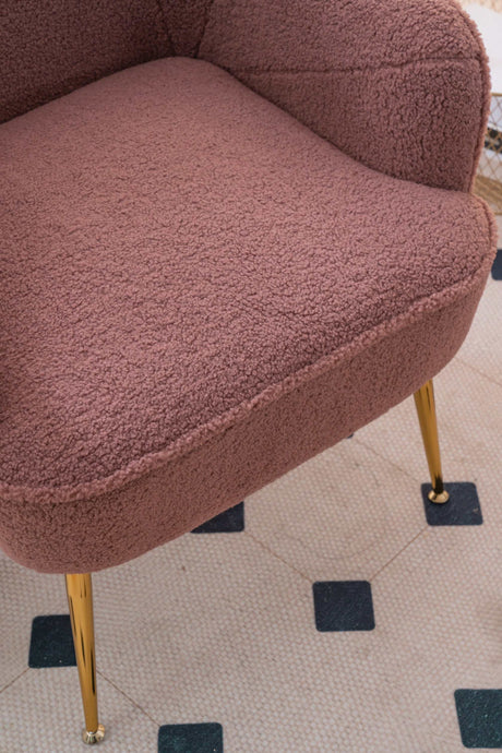 Volta Soft Red Teddy Accent Chair - Ornate Home