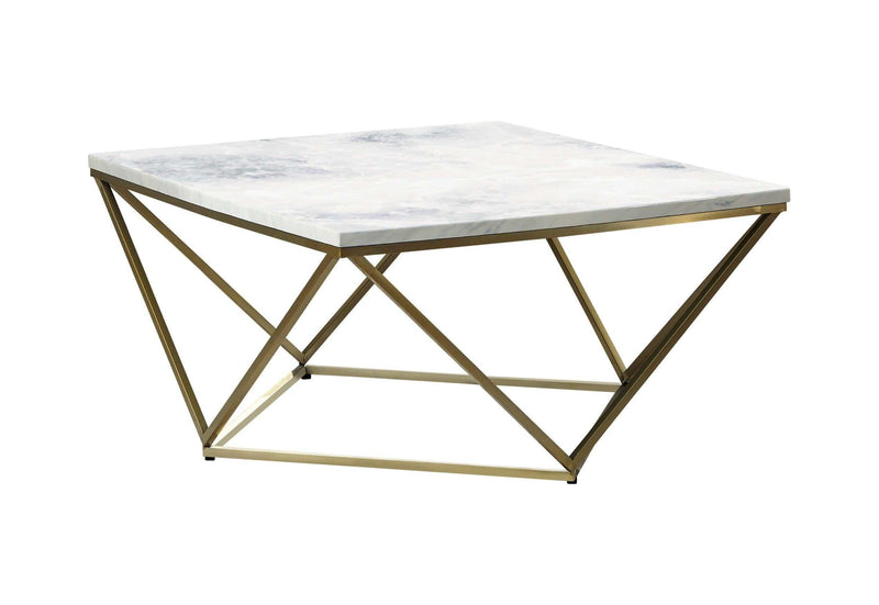 Casidy - White & Gold - Square Coffee Table - Ornate Home