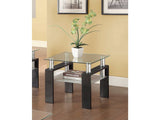 Fenella Black End Table w/ Shelf - Ornate Home