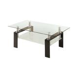 Fenella Black Coffee Table w/ Shelf - Ornate Home