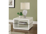 Darien Glossy White End Table - Ornate Home