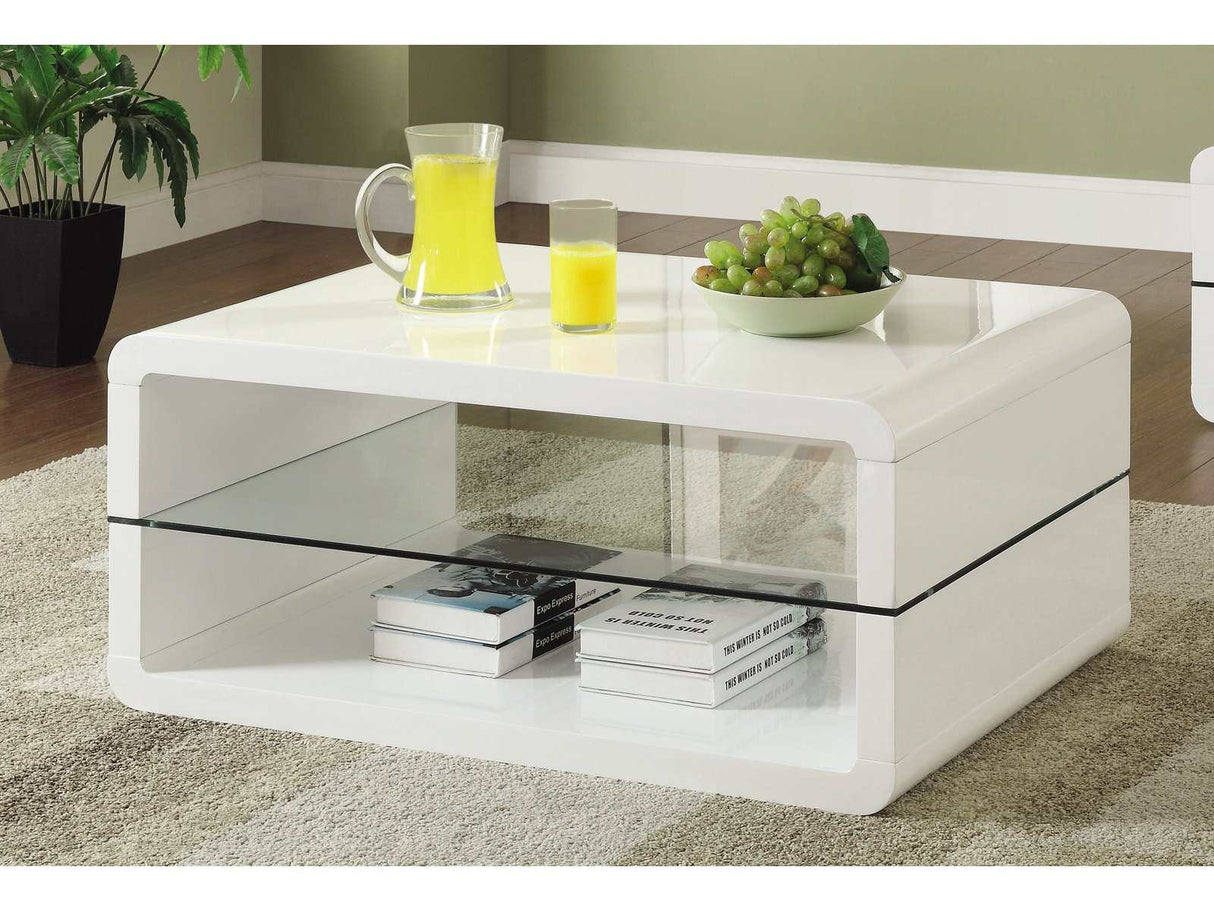 Darien Glossy White Coffee Table - Ornate Home