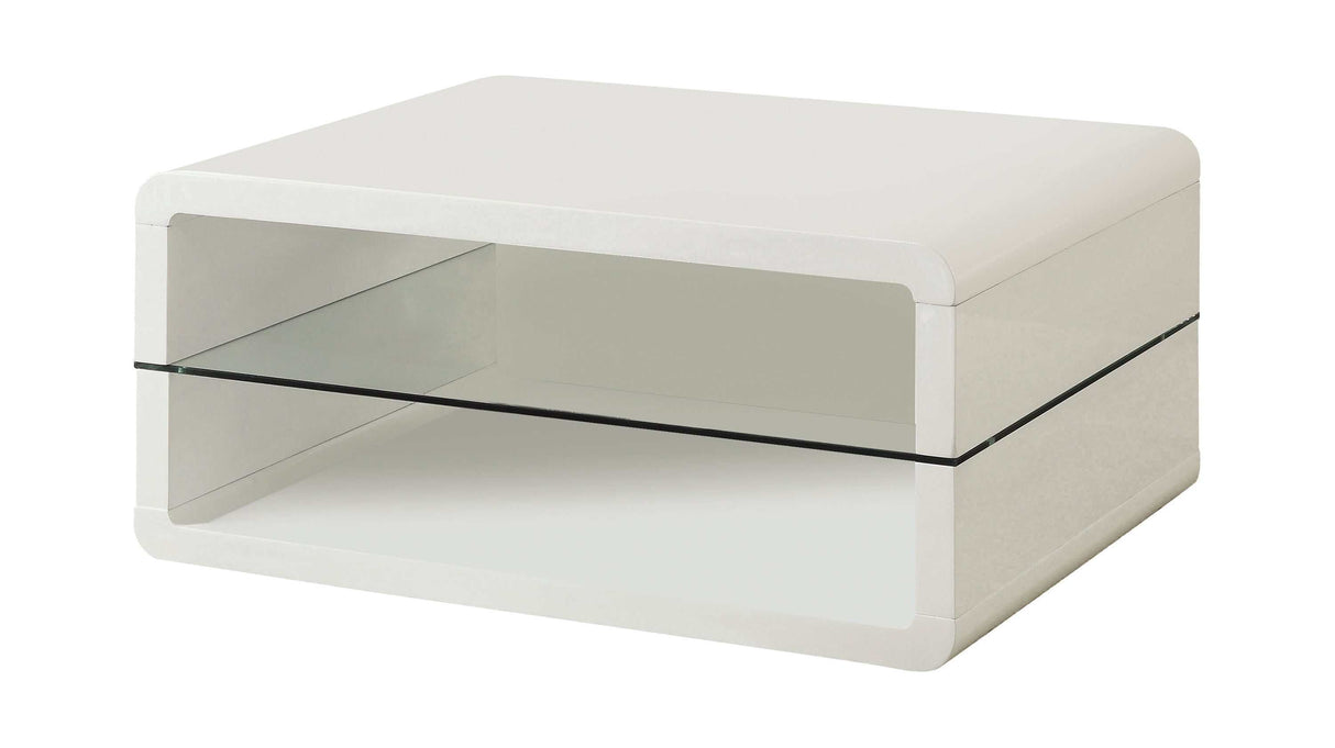 Darien Glossy White Coffee Table - Ornate Home