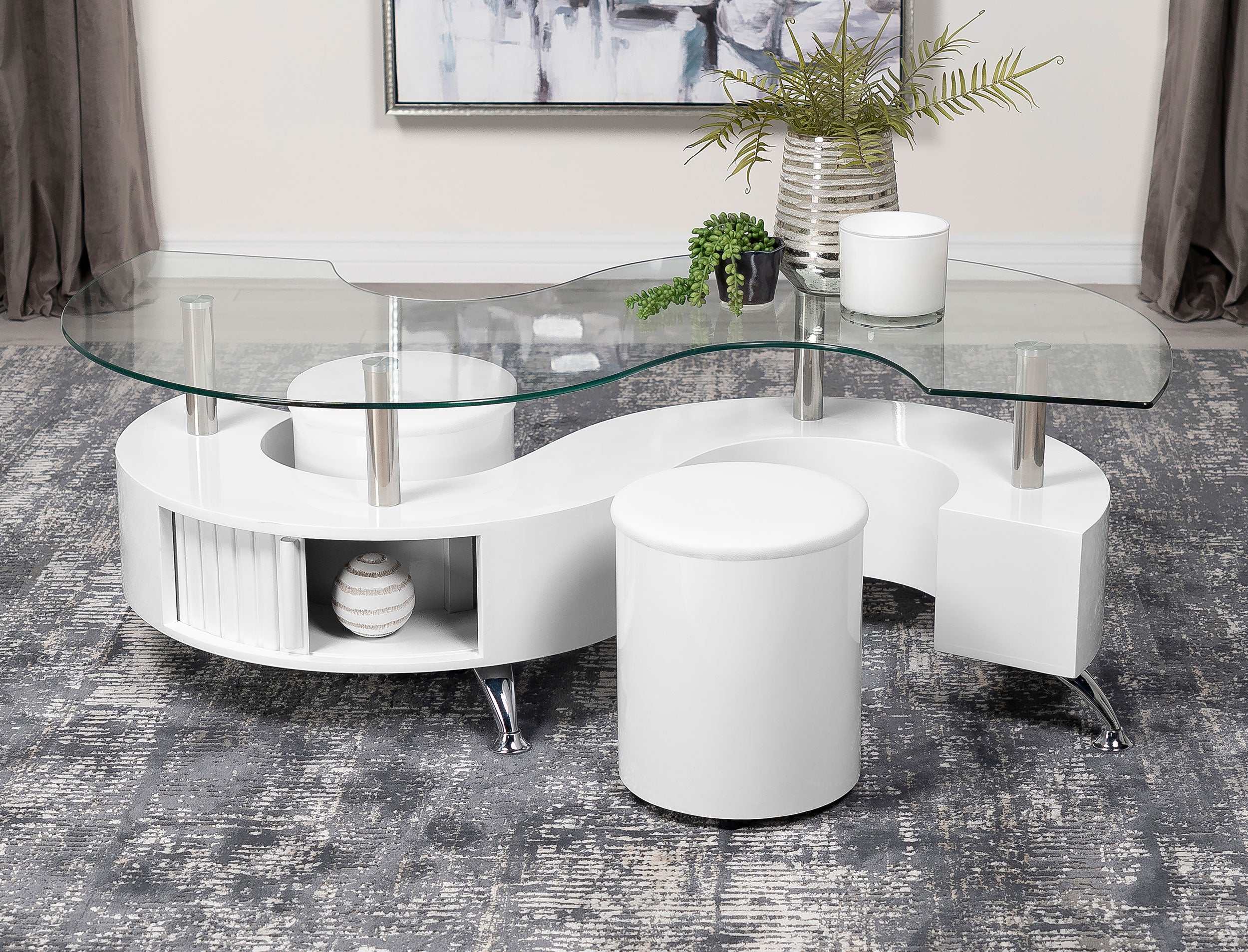 Buckley White High Gloss Coffee Table - Ornate Home