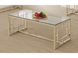 Fariha Nickel Glass Top Coffee Table - Ornate Home