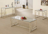 Fariha Nickel Glass Top Coffee Table - Ornate Home