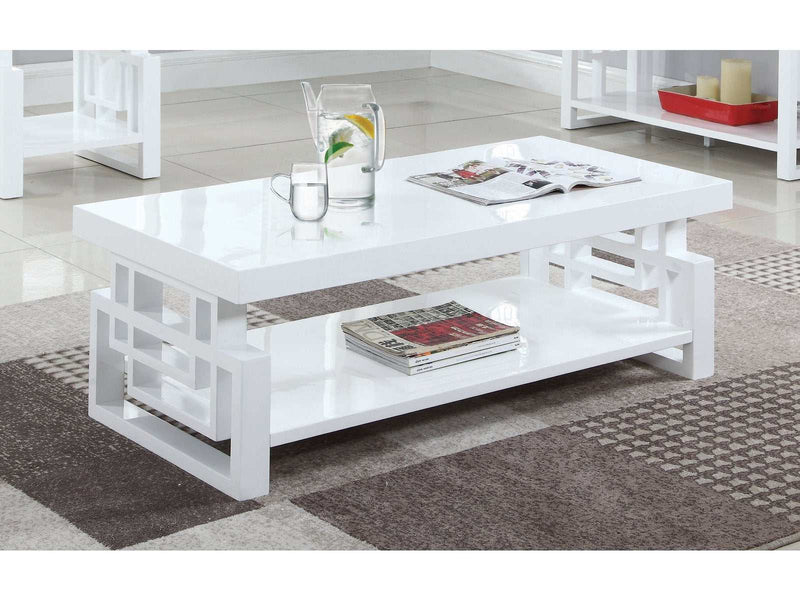 Schmitt High Glossy White Coffee Table - Ornate Home