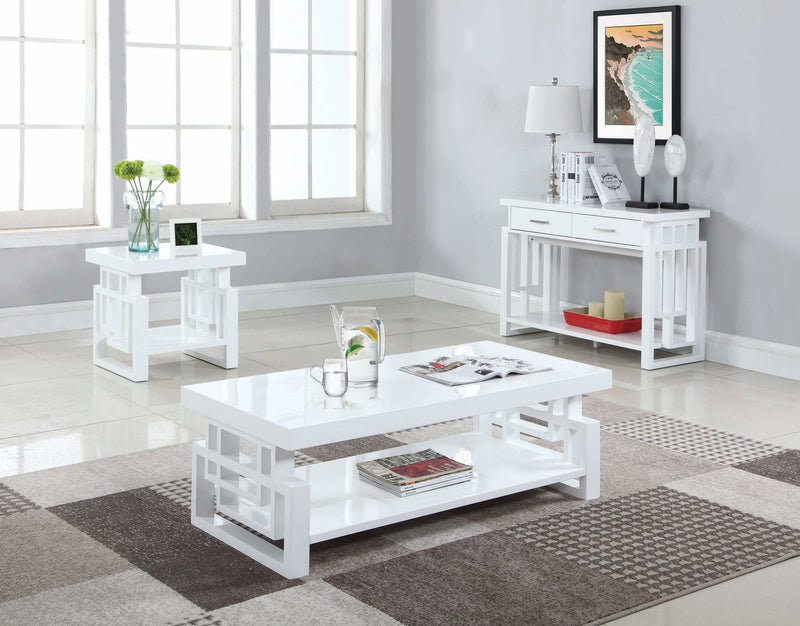 Schmitt High Glossy White End Table