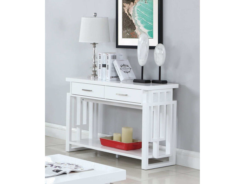 Schmitt High Glossy White Sofa Table - Ornate Home
