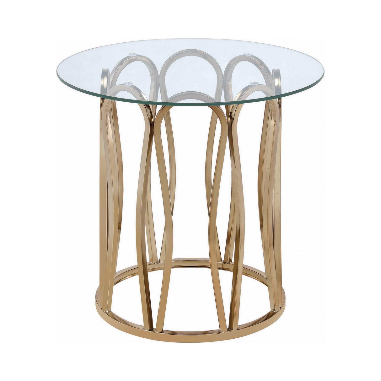 Koda Chrome & Clear Round End Table - Ornate Home