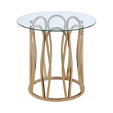 Koda Chrome & Clear Round End Table - Ornate Home