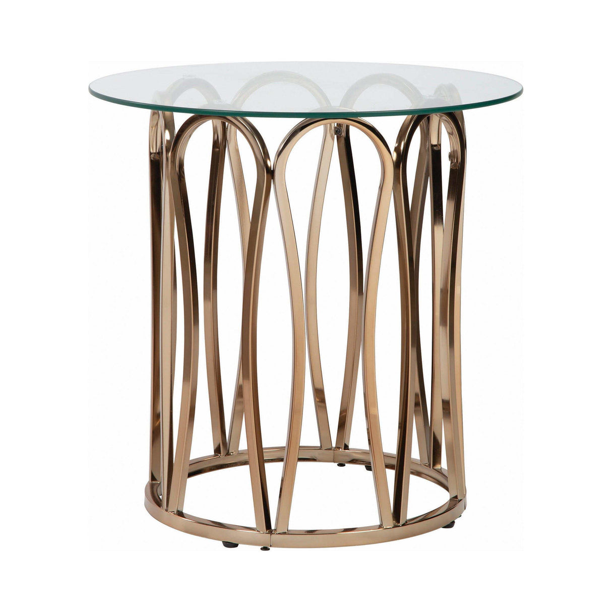 Koda Chrome & Clear Round End Table - Ornate Home