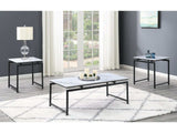 Spike White & Dark Gunmetal 3pc Coffee Table Set - Ornate Home