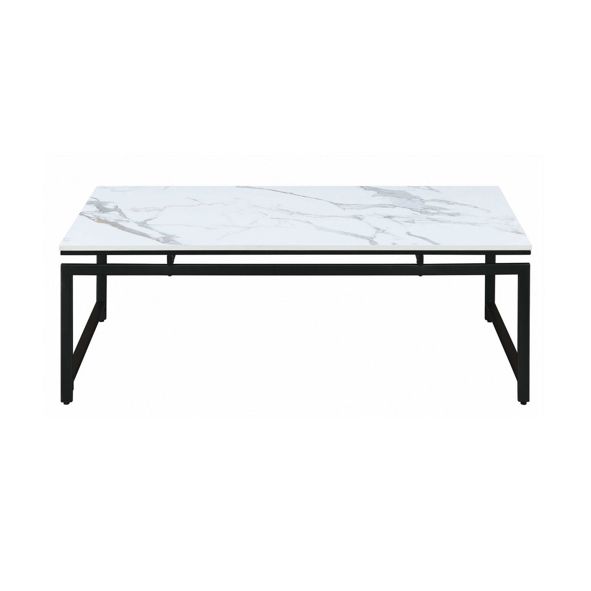 Spike White & Dark Gunmetal 3pc Coffee Table Set - Ornate Home