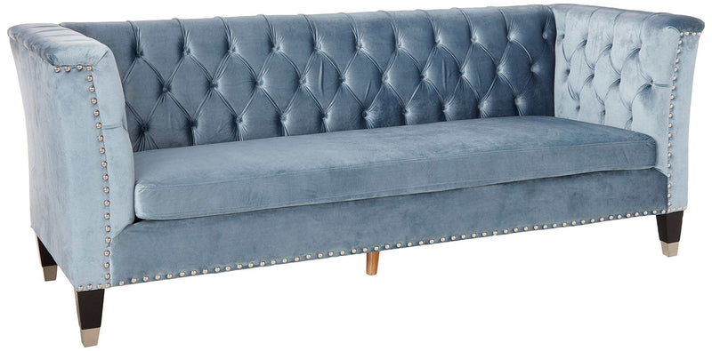 Honor BlueGray Velvet Sofa - Ornate Home