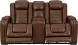 Backtrack Chocolate Power Reclining Sofa & Loveseat / 2pc Set - Ornate Home