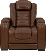 Backtrack Chocolate Power Reclining Sofa, Loveseat & Chair / 3pc Set - Ornate Home