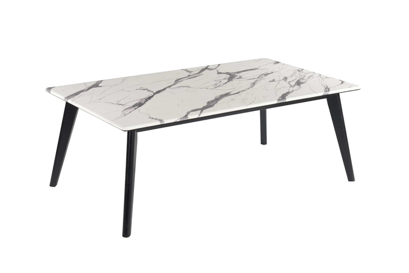 Jovan - Black & White - Faux Marble Top Coffee Table - Ornate Home
