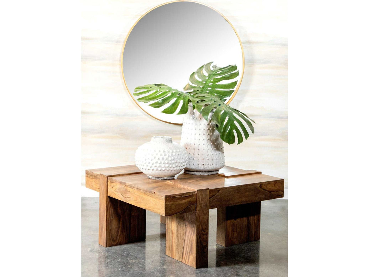 Samira Natural Sheesham Wooden Square Coffee Table - Ornate Home