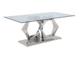 Gianna Clear Glass & Stainless Steel Dining Table - Ornate Home