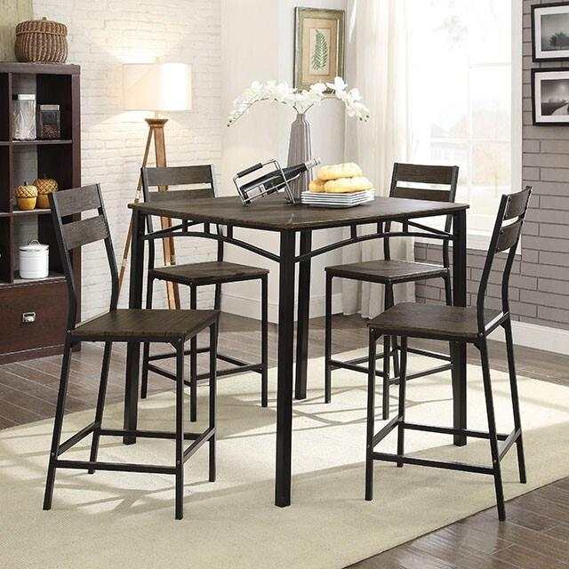 Westport Antique Brown/Black Counter Height Dining Set / 5pc - Ornate Home