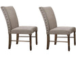 Leventis Cream Linen & Weathered Oak Side Chair (Set of 2) - Ornate Home