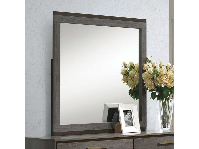 Manvel Two-Tone Antique Gray Mirror - Ornate Home