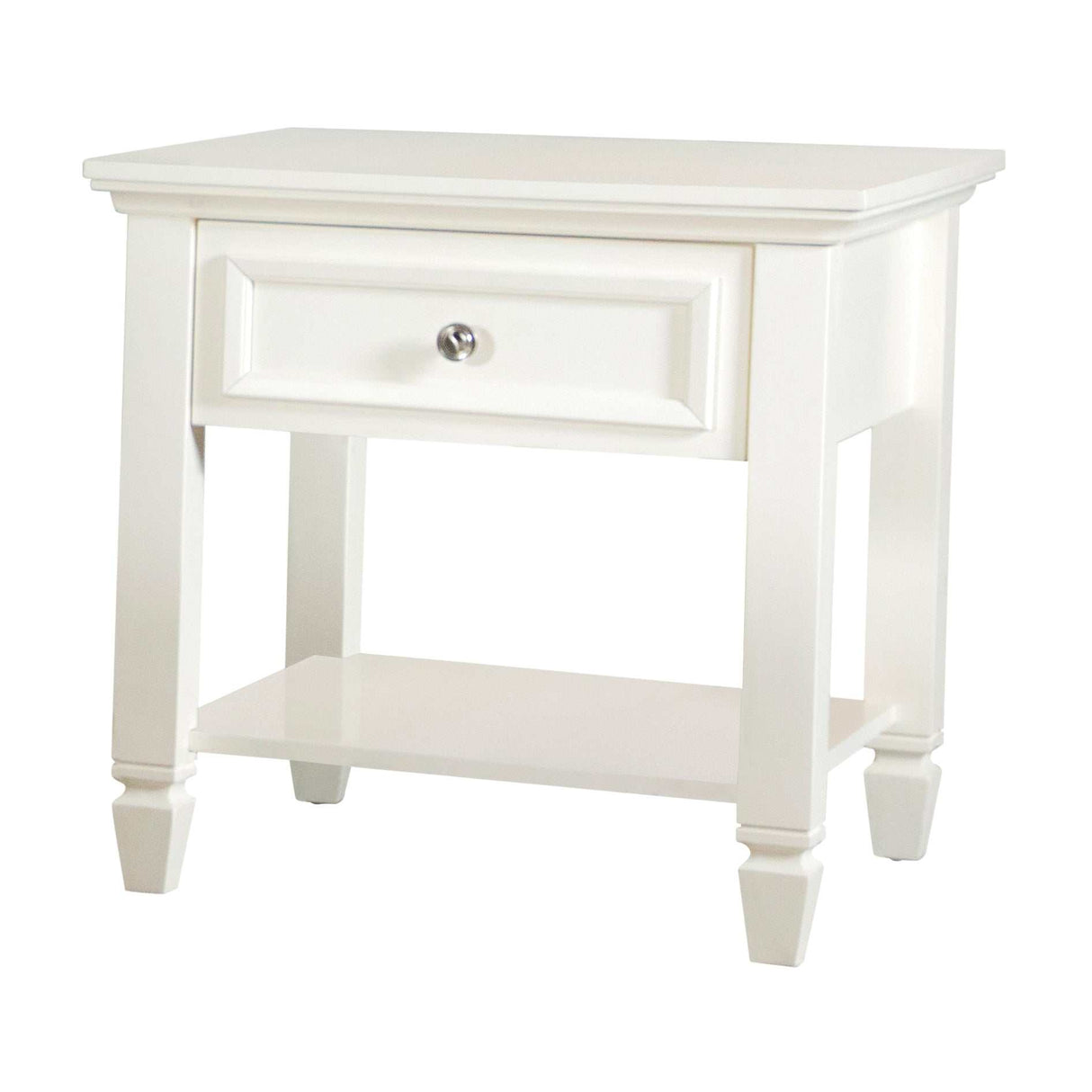 Mikaela Buttermilk End Table w/ Lower Shelf - Ornate Home