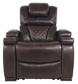 Warnerton Chocolate Power Recliner - Ornate Home