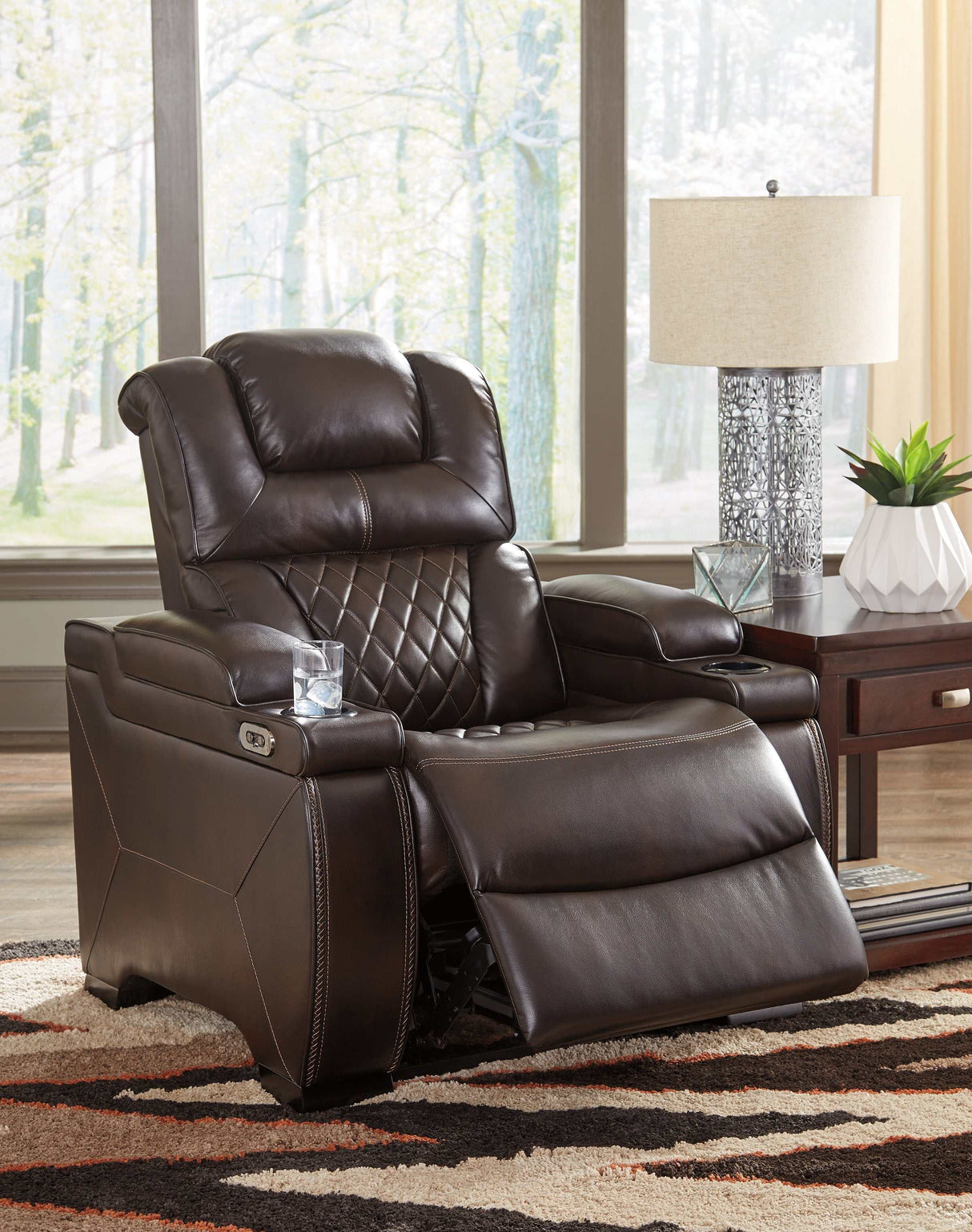 Warnerton Chocolate Power Recliner - Ornate Home