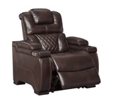 Warnerton Chocolate Power Recliner - Ornate Home