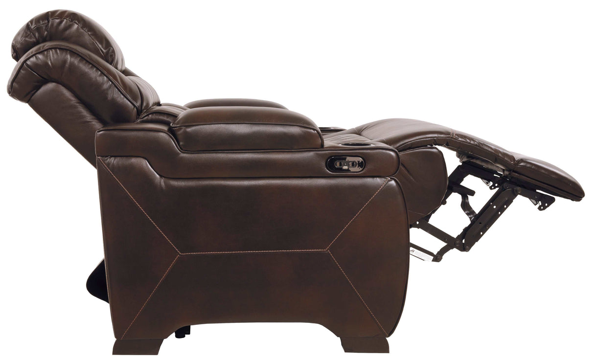 Warnerton Chocolate Power Recliner - Ornate Home