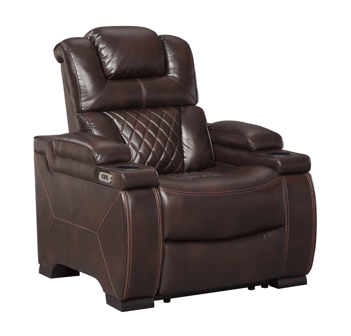 Warnerton Chocolate Power Recliner - Ornate Home