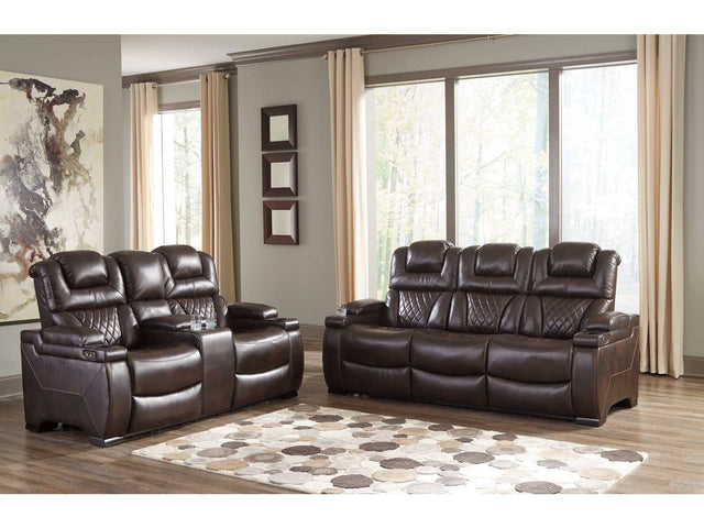 Warnerton Chocolate Power Reclining Sofa & Loveseat / 2pc - Ornate Home