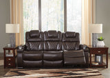 Warnerton Chocolate 3pc Power Reclining Living Room Set - Ornate Home