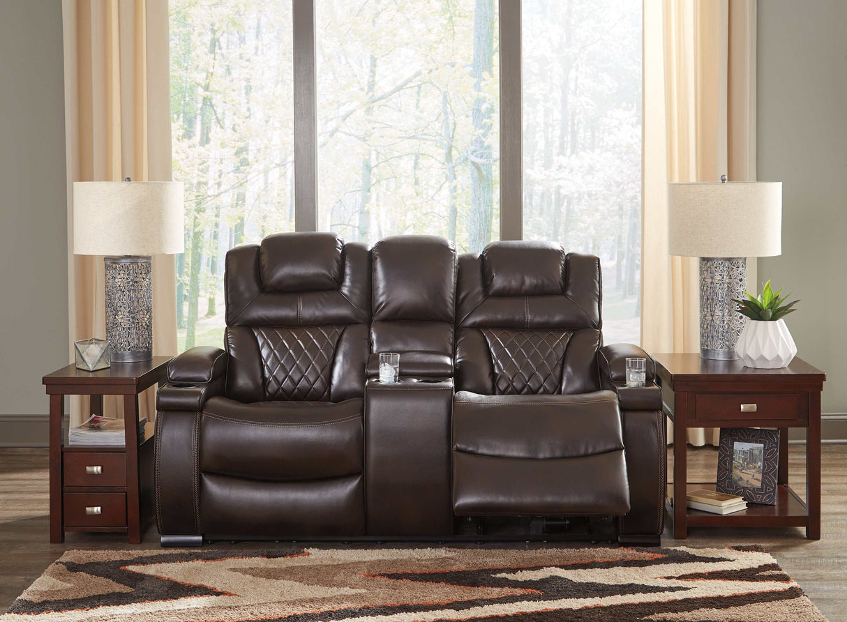 Warnerton Chocolate 3pc Power Reclining Living Room Set - Ornate Home