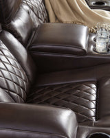 Warnerton Chocolate Power Reclining Sofa & Loveseat / 2pc - Ornate Home