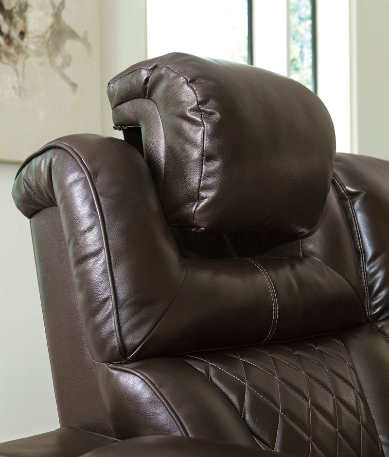 Warnerton Chocolate Power Reclining Sofa - Ornate Home