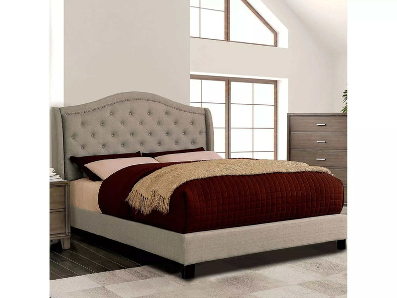 Carly Warm Gray California King Bed - Ornate Home