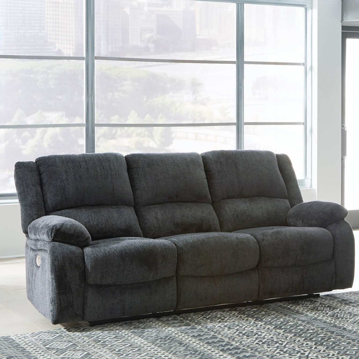 Draycoll Slate Power Reclining Sofa - Ornate Home